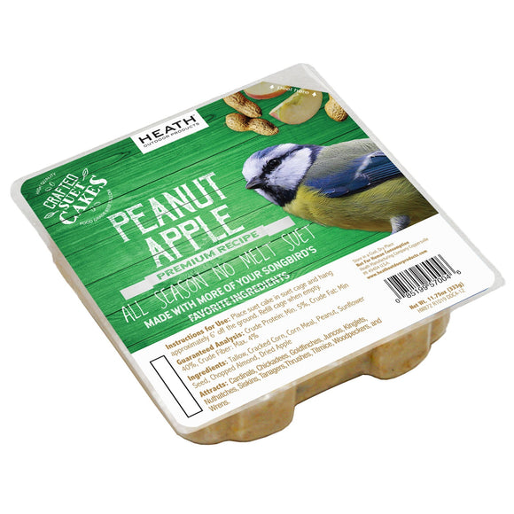 Heath Outdoor Peanut Apple Crafted Suet Cake